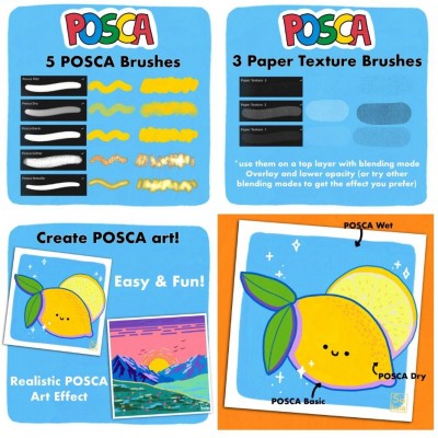 Набор кистей POSCA для Procreate / POSCA Brush Set for Procreate Siakula