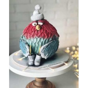 Торт Птичка из курса по детским 3D-тортам Зверюшки. Анастасия Казарьянц, @pro.moi.tort