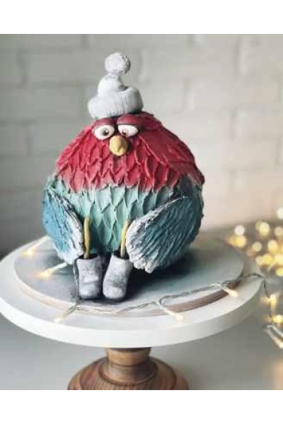 Торт Птичка из курса по детским 3D-тортам Зверюшки. Анастасия Казарьянц, @pro.moi.tort