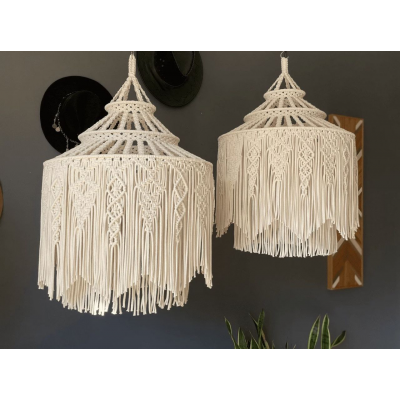 Абажур-макраме. kaktus_decor