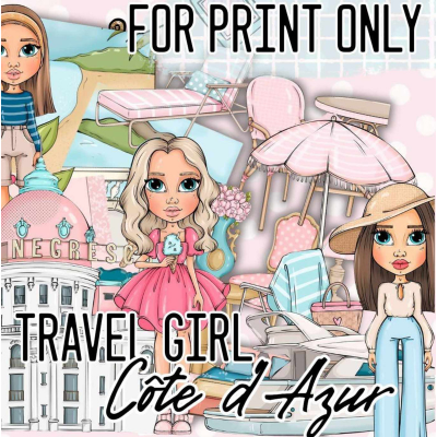 Набор иллюстраций Blythe Travel Azure. Дарья Львова Palmpink Illustrations