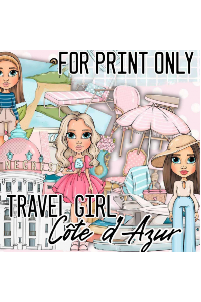 Набор иллюстраций Blythe Travel Azure. Дарья Львова Palmpink Illustrations