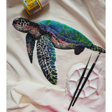 Роспись по ткани. Черепашка + лошадка + штурмовик. Даша Лисенкова