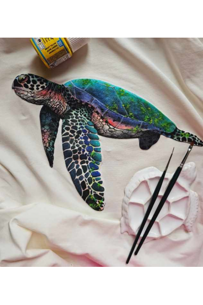 Роспись по ткани. Черепашка + лошадка + штурмовик. Даша Лисенкова