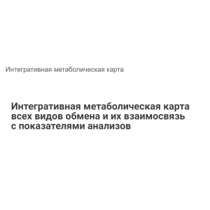 Интегративная метаболическая карта всех видов обмена. Юлия Блюм Интегративная метаболическая карта всех видов обмена. Юлия Блюм