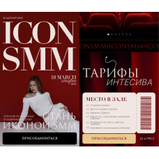 Icon smm. Интенсив по воронкам в социальных сетях. Тариф Место в зале. Диана Карачева