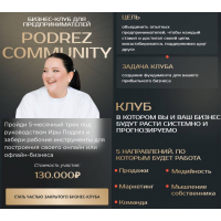 Бизнес клуб для предпринимателей PODREZ Community. Ирина Подрез