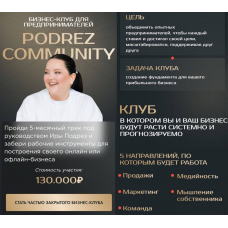 Бизнес клуб для предпринимателей PODREZ Community. Ирина Подрез