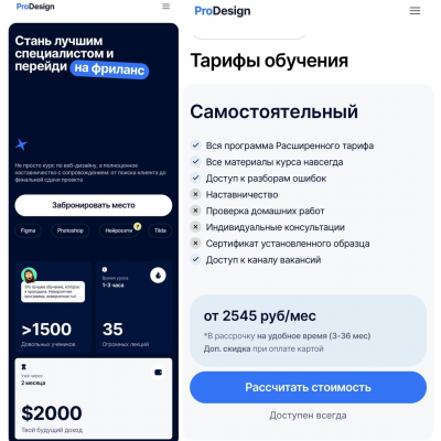 ProDesign. Стань лучшим специалистом и перейдина фриланс 2025. Тариф Самостоятельный. Яна Воропаева