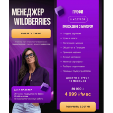  Менеджер Wildberries. Тариф Профи. Дана Малкина