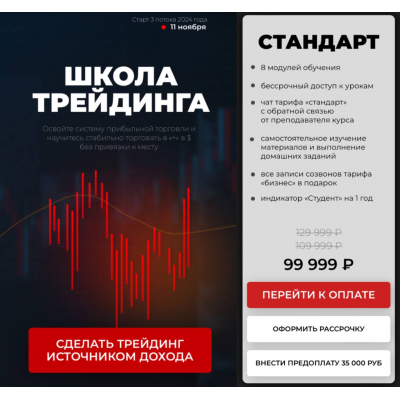 Школа трейдинга 2024. Тариф Стандарт. Игорь Андреев