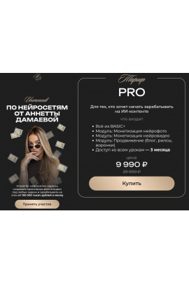 Интенсив по нейросетям. Тариф Pro. Анетта Дамаева