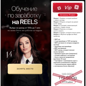 Обучение по заработку на reels. 14 поток. Тариф VIP. Арина Алекс