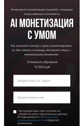 AI Монетизация с умом. Ирина Афонина