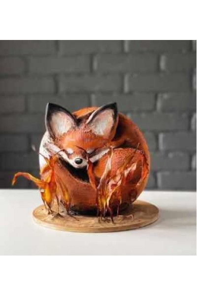 Торт «Лисенок» в 3D технике. Анастасия Казарьянц, @pro.moi.tort