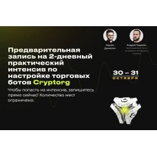 2-дневный практический интенсив по настройке торговых ботов Cryptorg. Карлен Даниелян