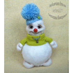 Мастер-класс Снеговик Помпоша (синяя шапочка). Вязание. Светлана Комарова Игрушка Мастер-класс Снеговик Помпоша (синяя шапочка). Вязание. Светлана Комарова Игрушка