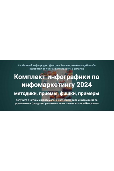 Комплект инфографики по инфомаркетингу 2024. Дмитрий Зверев