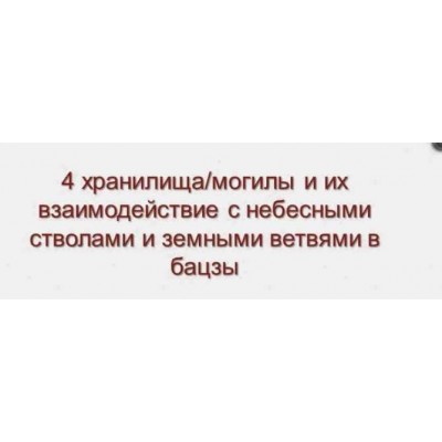 4 хранилища/могилы и их взаимодействия с небесными стволами и земными ветвями в бацзы 2015. Анна Подчернина