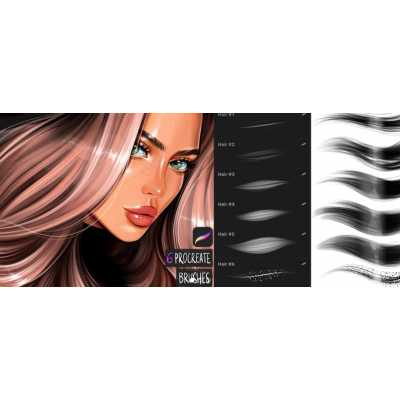 Hair brushes for procreate app. katty.arty