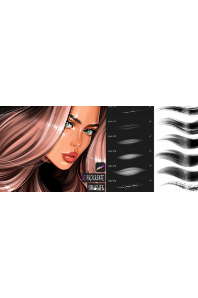 Hair brushes for procreate app. katty.arty