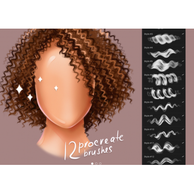 Hair style brushes for procreate app. katty.arty