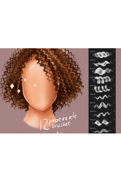 Hair style brushes for procreate app. katty.arty