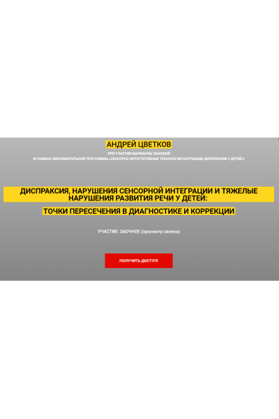 Сенсорно-интегративные технологии коррекции диспраксии у детей. Марианна Лынская, Андрей Цветков