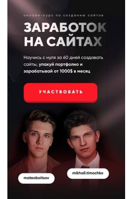 Заработок на сайтах. Михаил Тимочко, Матвей Бойцов