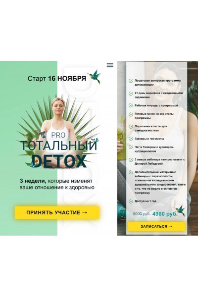 Pro тотальный detox. Ноябрь 2020. Диляра Лебедева