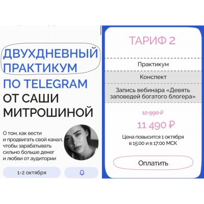 Двухдневный практикум по Telegram. Тариф 2. Александра Митрошина