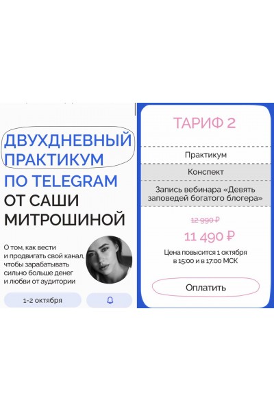 Двухдневный практикум по Telegram. Тариф 2. Александра Митрошина
