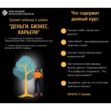Тренинг-вебинар "Деньги. Бизнес. Карьера". Евгения Ганина