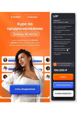 Курс по продюсированию. Тариф VIP. Элина Чеботарева Элина Жгенти
