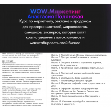 WOW.Маркетинг. Тариф Pro. Анастасия Полянская
