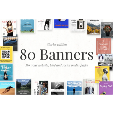 80 Banners - Stories Edition.  Creativemarket