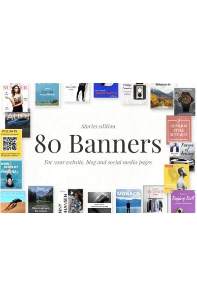 80 Banners - Stories Edition.  Creativemarket