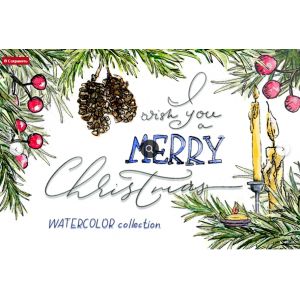 Christmas watercolor.  Creativemarket