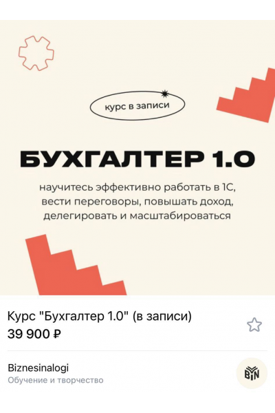 Бухгалтер 1.0  Евгения Мемрук  Biznesinalogi