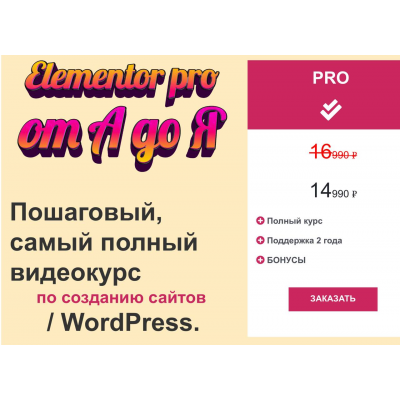 Elementor Pro от А до Я. Тариф PRO. Федор Васильев