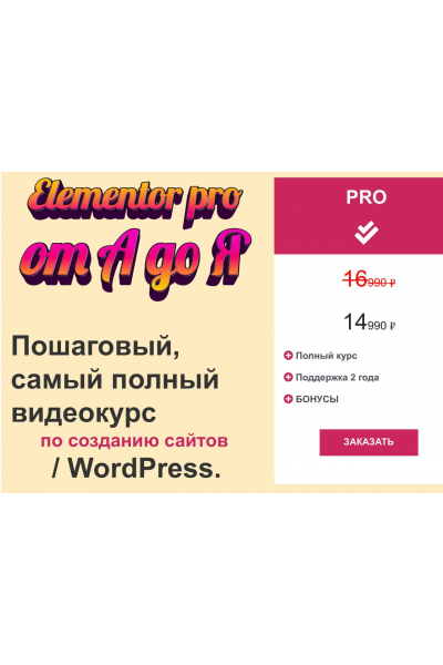 Elementor Pro от А до Я. Тариф PRO. Федор Васильев