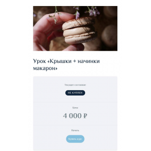 Курс Крышки+начинки макарон. Мария Белая Курс Крышки+начинки макарон. Мария Белая